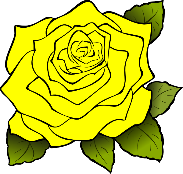Clipart rose yellow rose. Clip art at clker