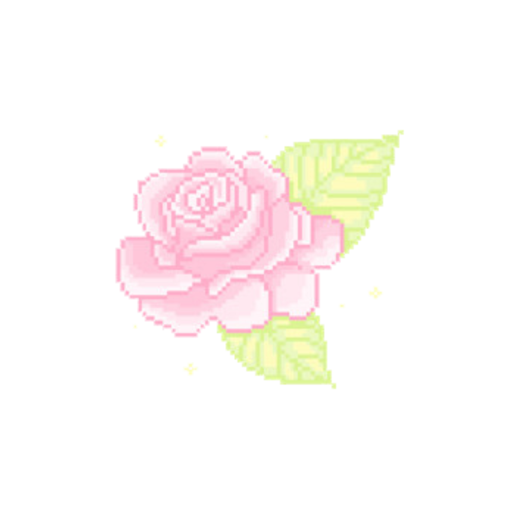 Rose cute soft pixel. Clipart roses aesthetic