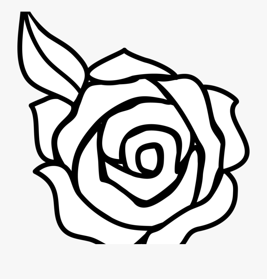Clipart roses easy. White flower black and