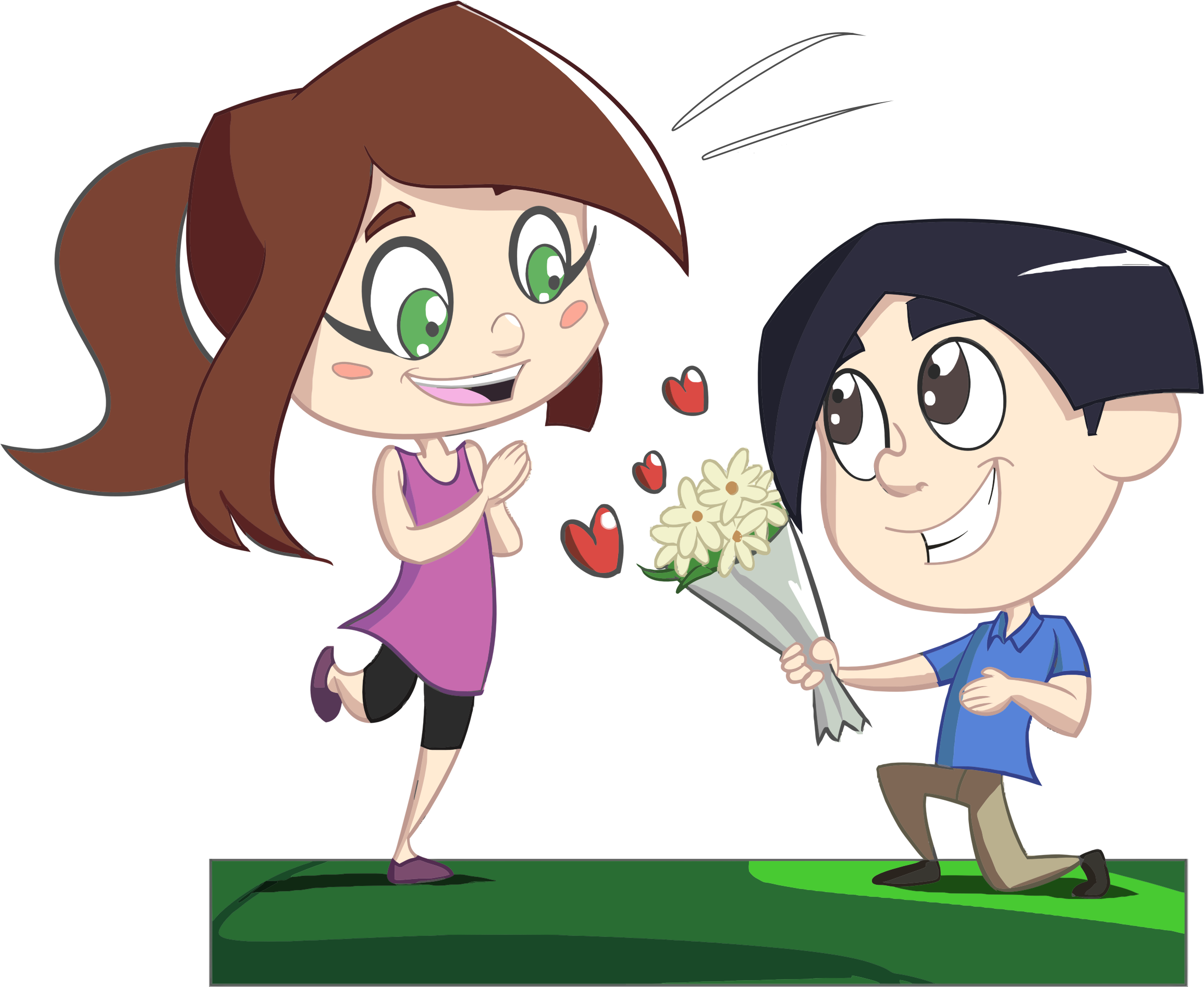 Clipart roses giving. Boy flowers to girl