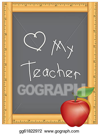 Eps illustration love my. Clipart ruler chalk