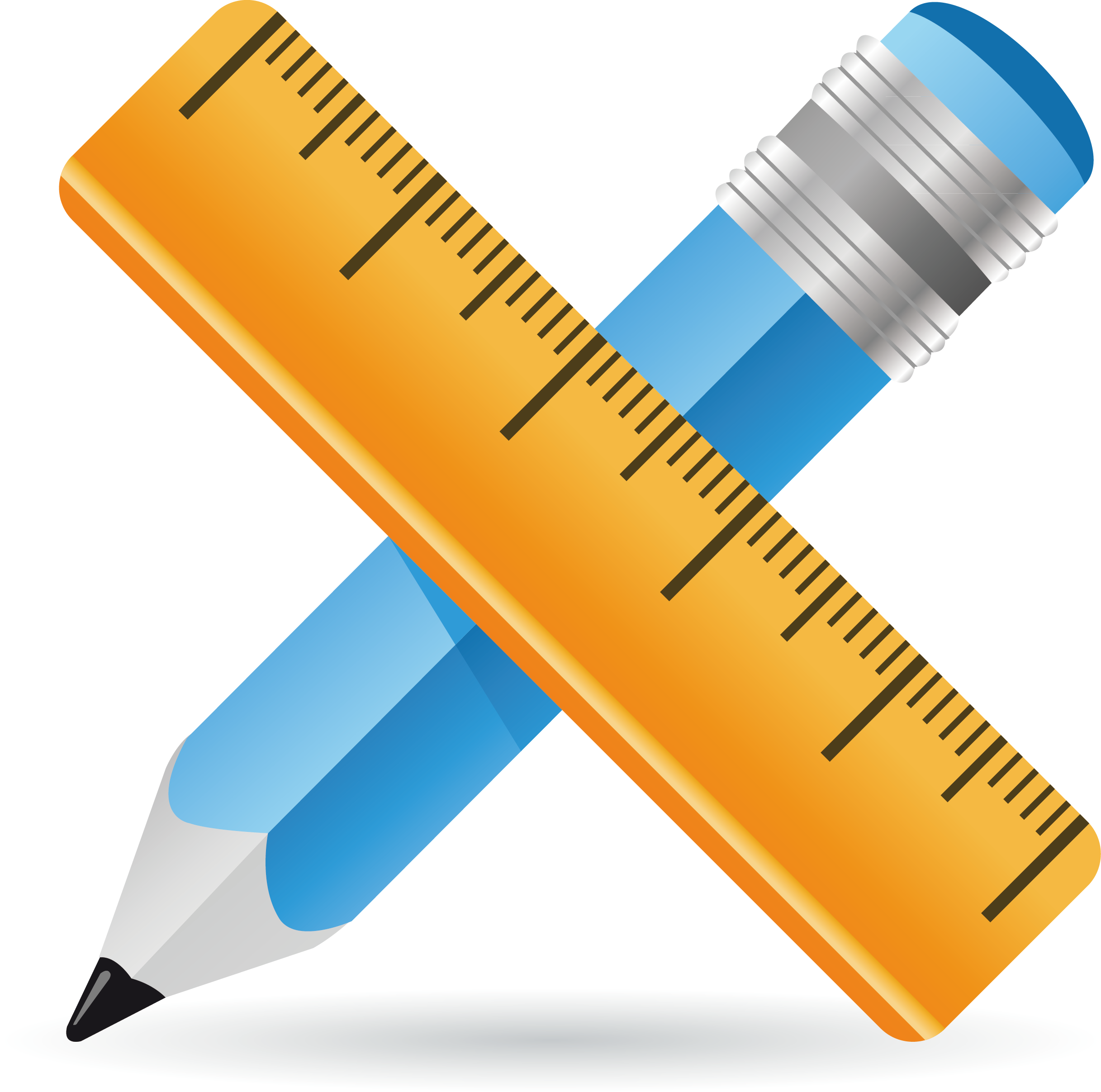 Clipart ruler supply. Blue clip art pencil