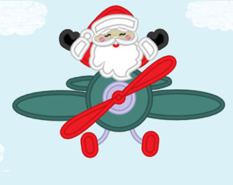 clipart santa airplane