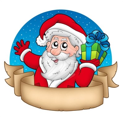 Santa clipart banner. Ancient christmas with clip
