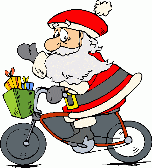 clipart santa bike