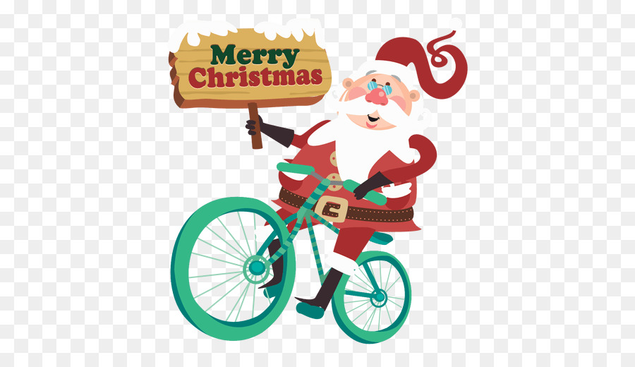 Christmas tree illustration product. Cycling clipart santa