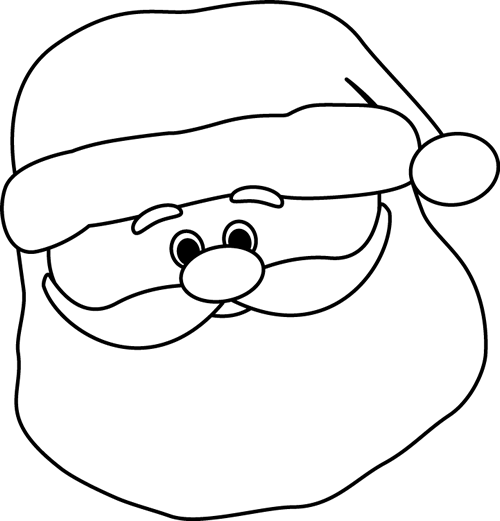 Free clip art download. Clipart santa black and white