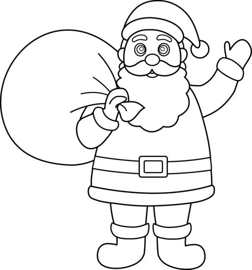  clipartlook. Clipart santa black and white
