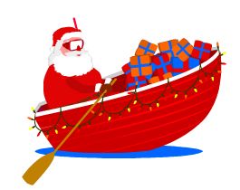 clipart santa boat