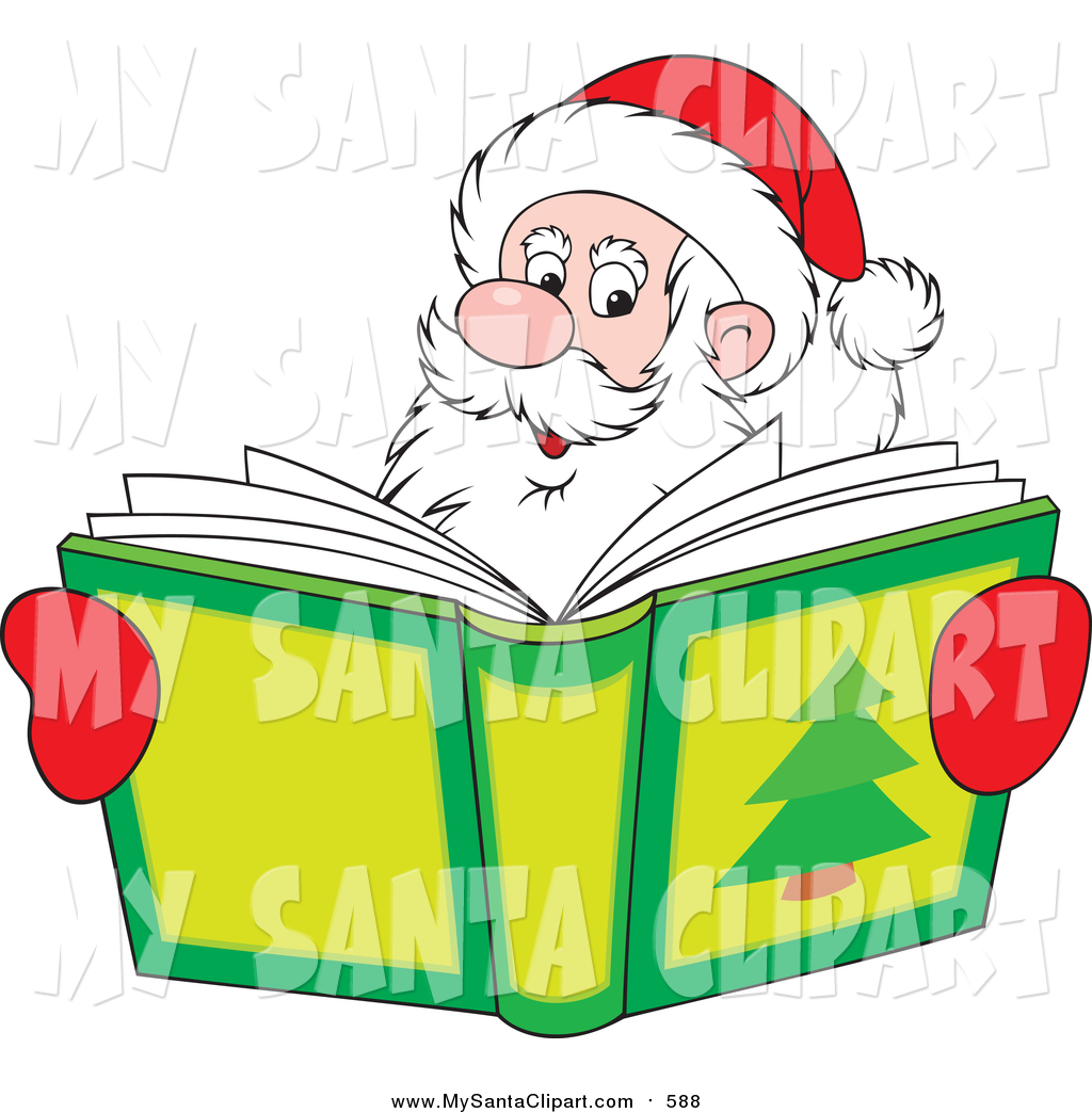 clipart santa book