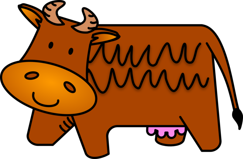clipart swimming cow