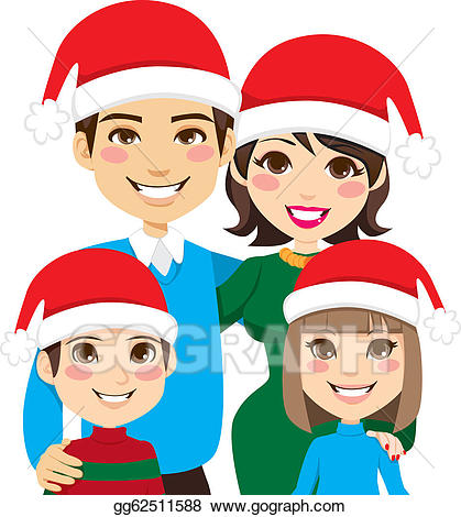 clipart santa family