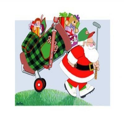 clipart santa golfing
