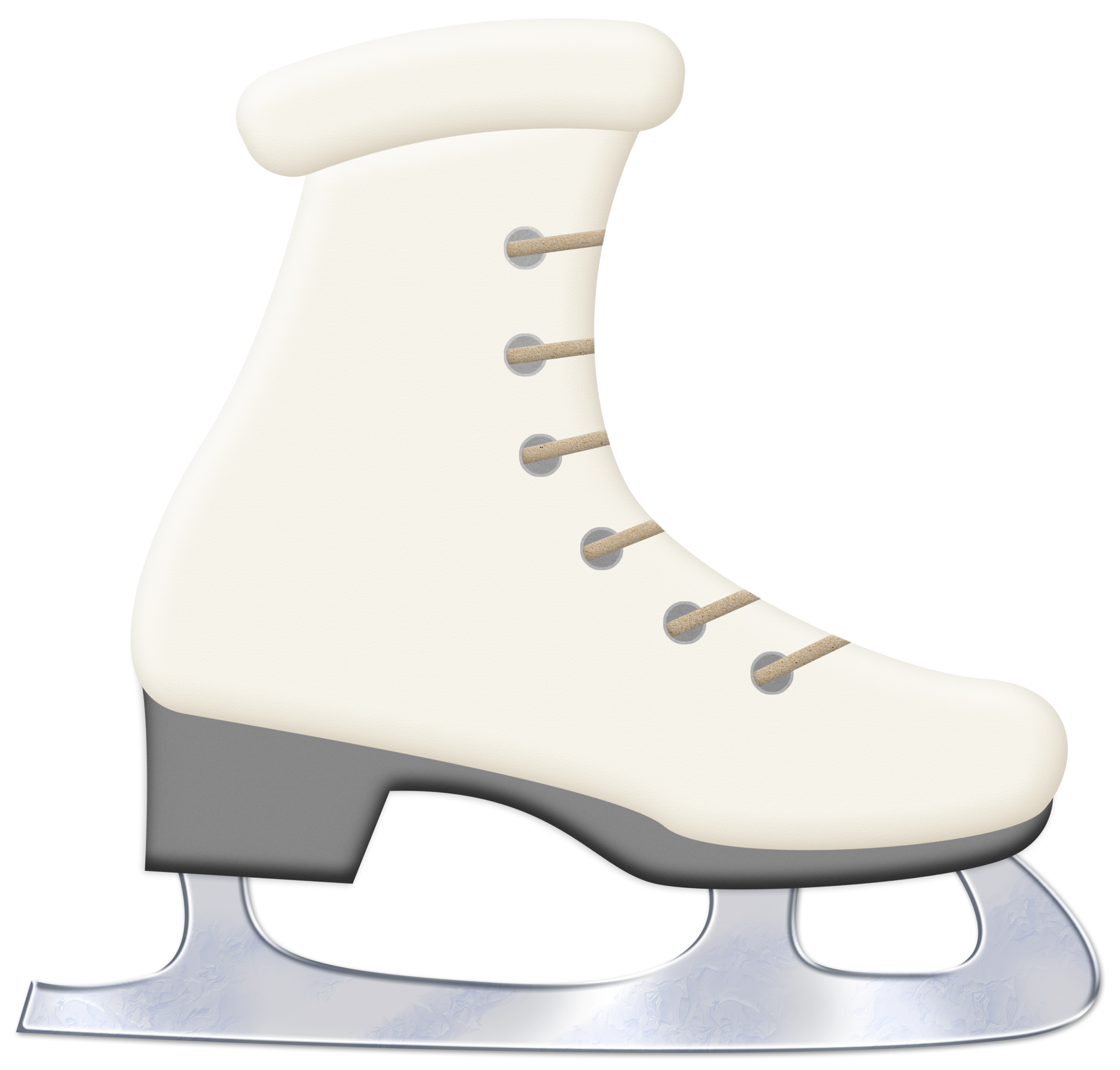 Christmas white ice skate. Winter clipart corner