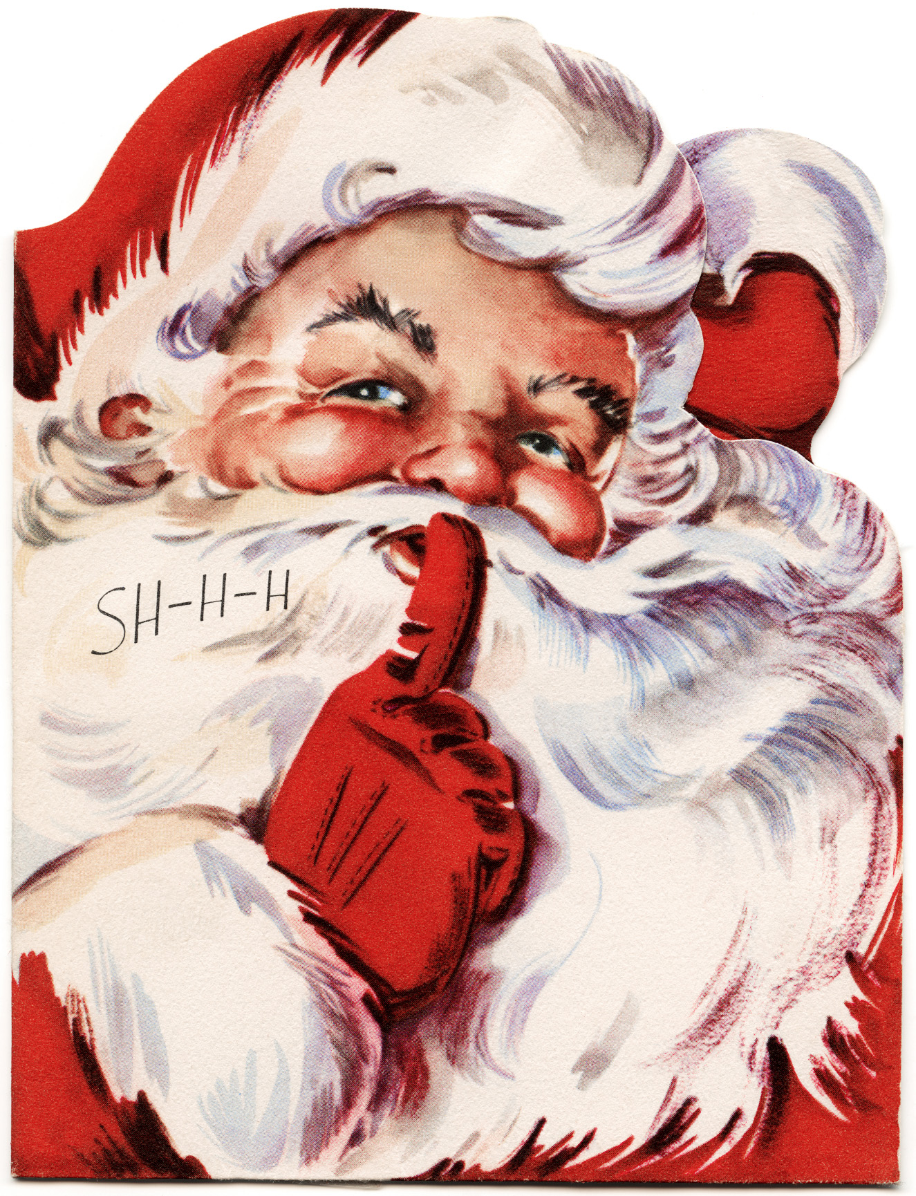 Says shhh vintage christmas. clipart santa old fashioned clipart, transpa.....