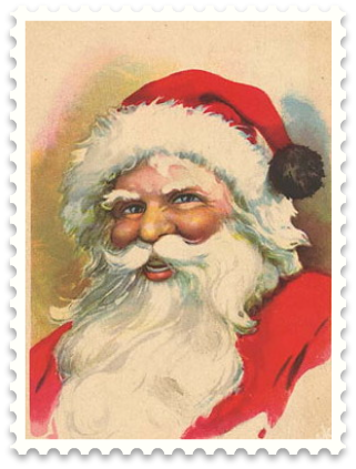 clipart santa postage