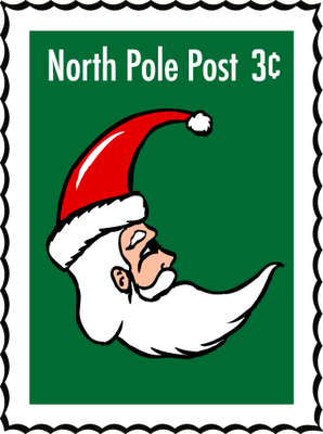 santa clipart postage stamp