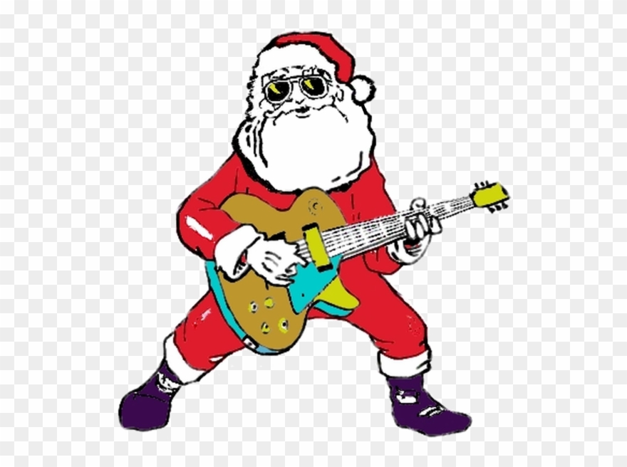 santa clipart rock and roll