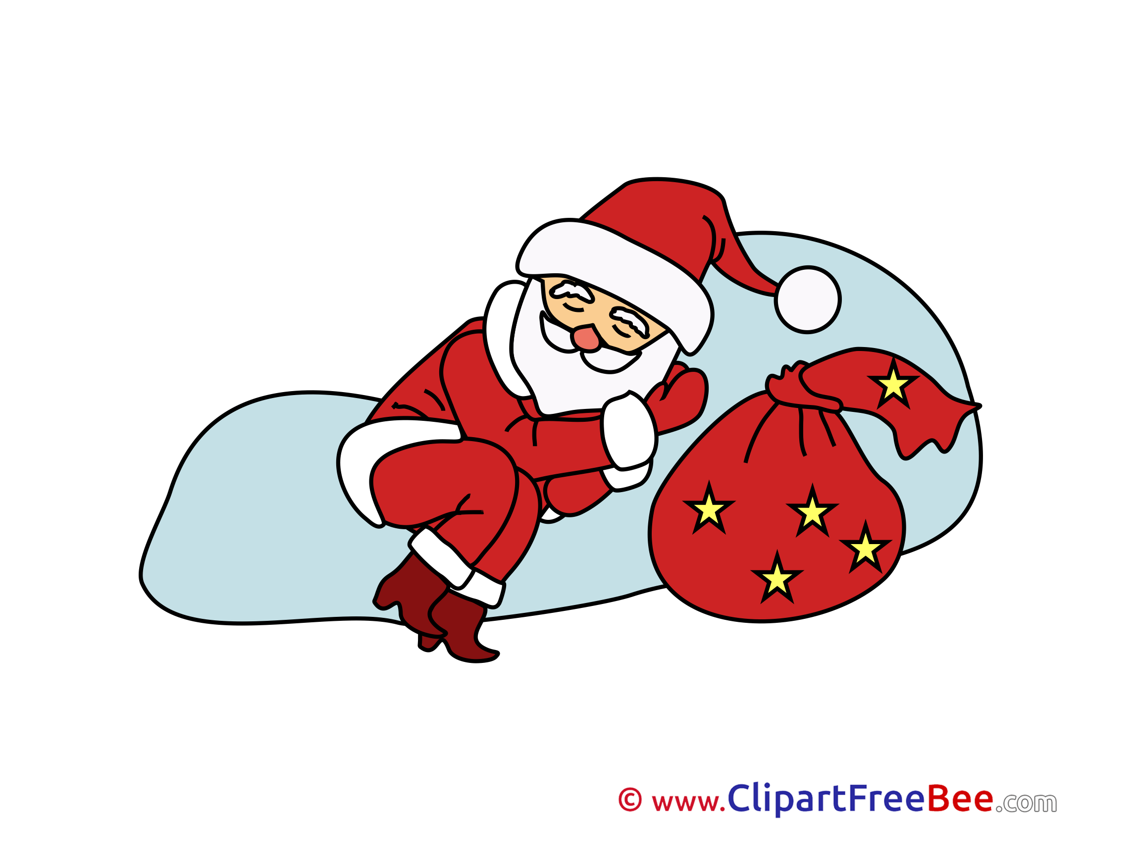 clipart santa sleeping