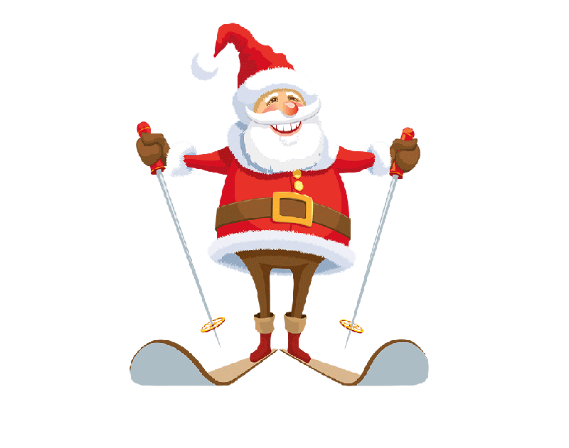 Touching hearts claus tube. Clipart santa thinking