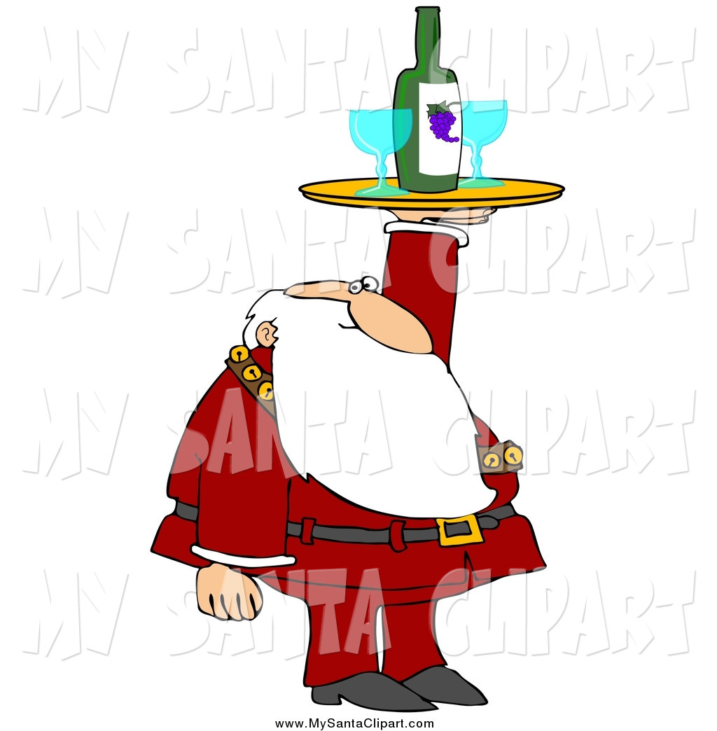 Clipart santa wine. Christmas clip art of