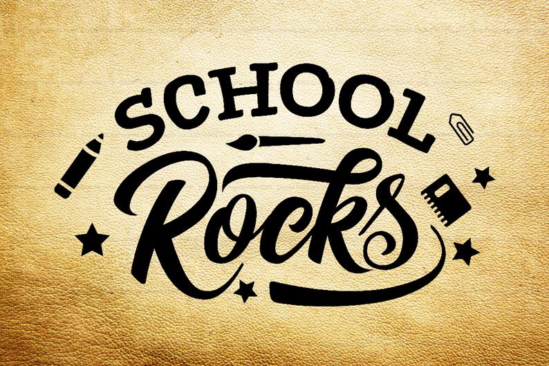 Svg . Clipart school rock