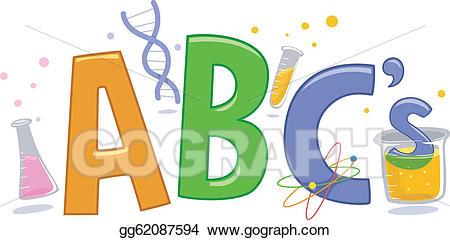 Clipart science alphabet. Eps illustration vector 
