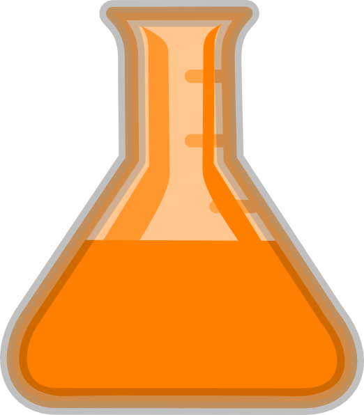 Clipart science beaker. Orange flask lab clip