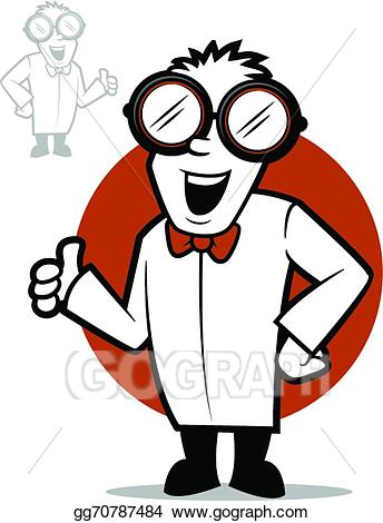 Clipart science character. Eps vector stock illustration