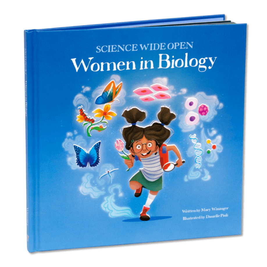 Women in biology book. Clipart science science textbook