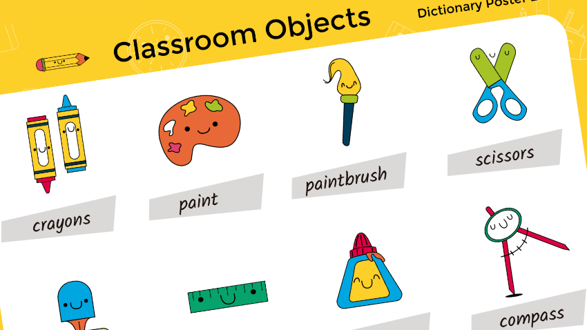 Clipart scissors classroom object. School objects esl worksheets
