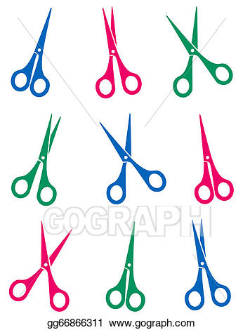 clipart scissors colorful