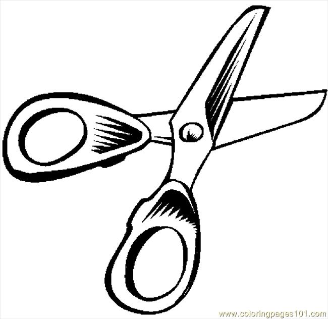 clipart scissors coloring page