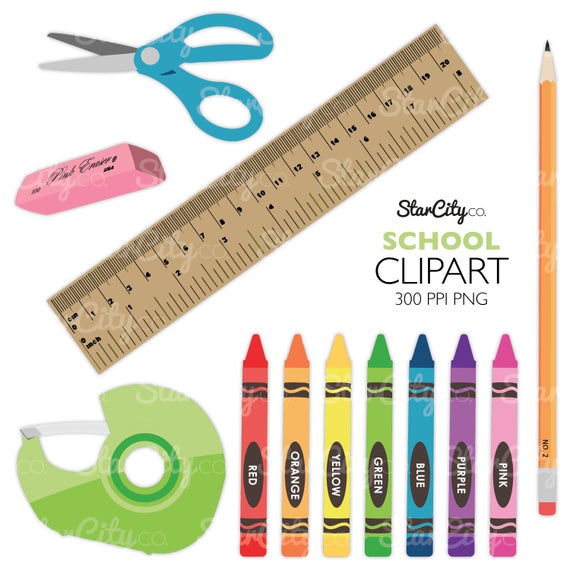clipart scissors crayon