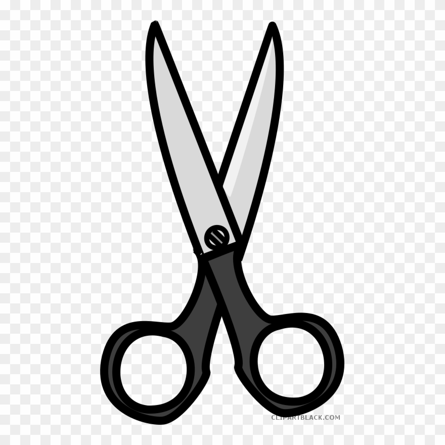 Black and white scissor. Shears clipart drawn