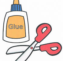 clipart scissors glue