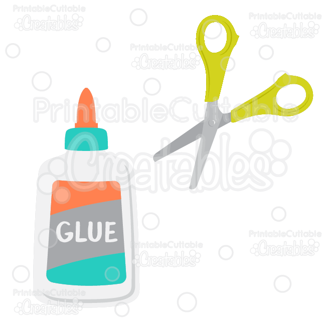 clipart scissors glue