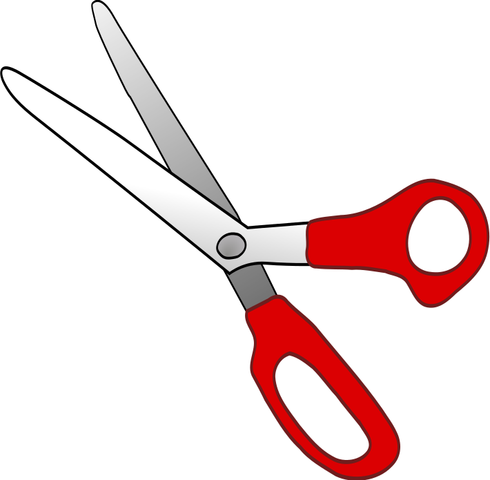 Round tip red education. Hand clipart scissors