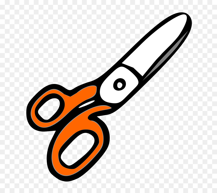 Cartoon illustration . Clipart scissors orange