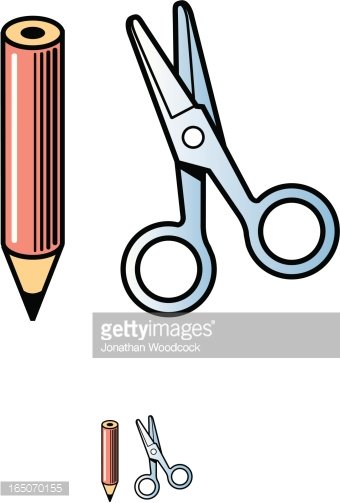 clipart scissors pencil