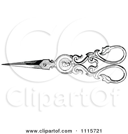 Clipart scissors victorian. Hair shear retro vintage