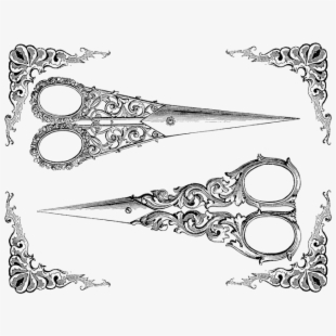 clipart scissors victorian style