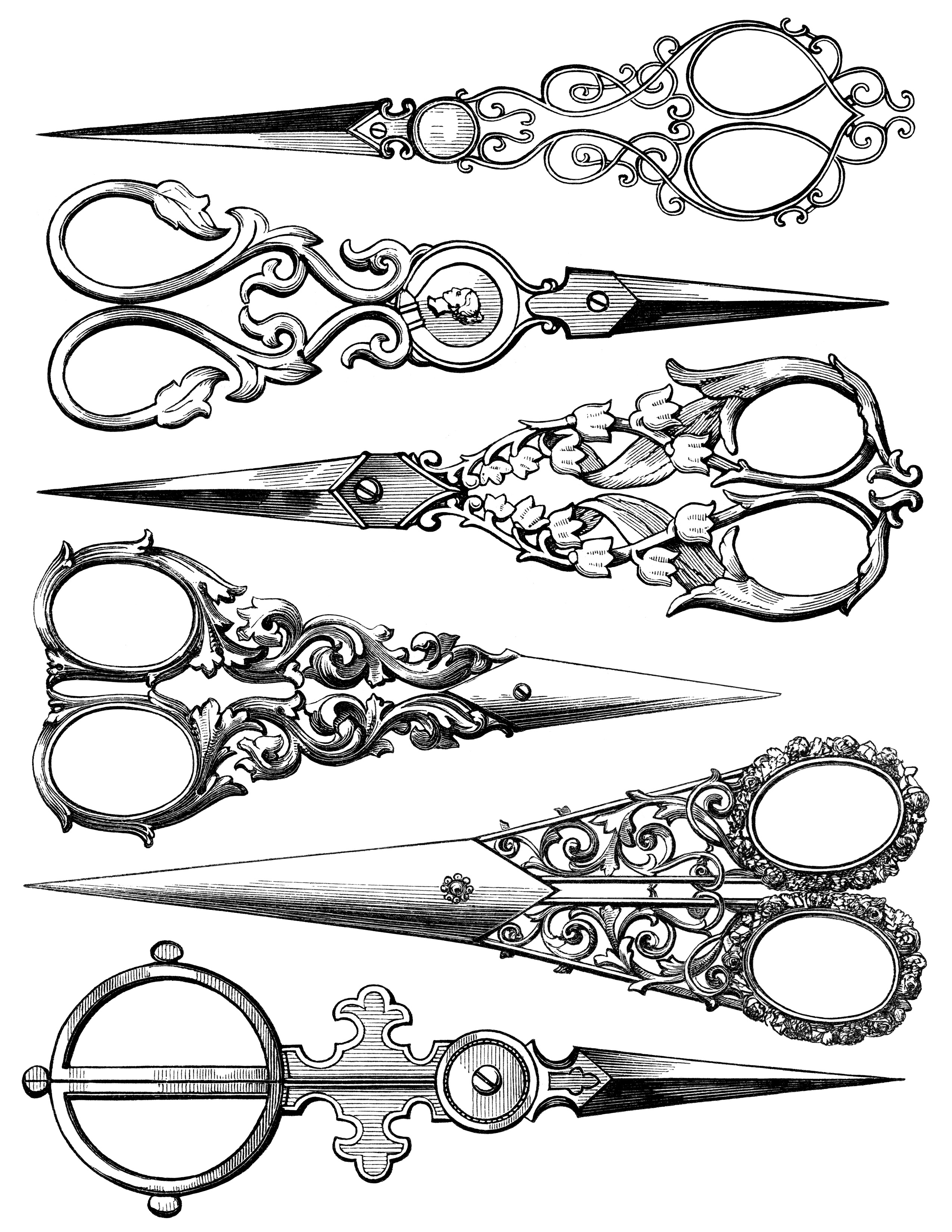 clipart scissors vintage