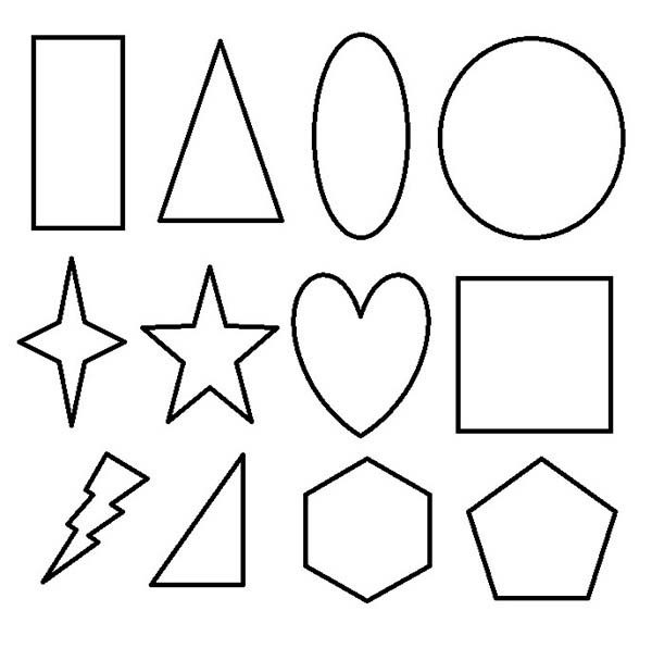 clipart shapes black and white