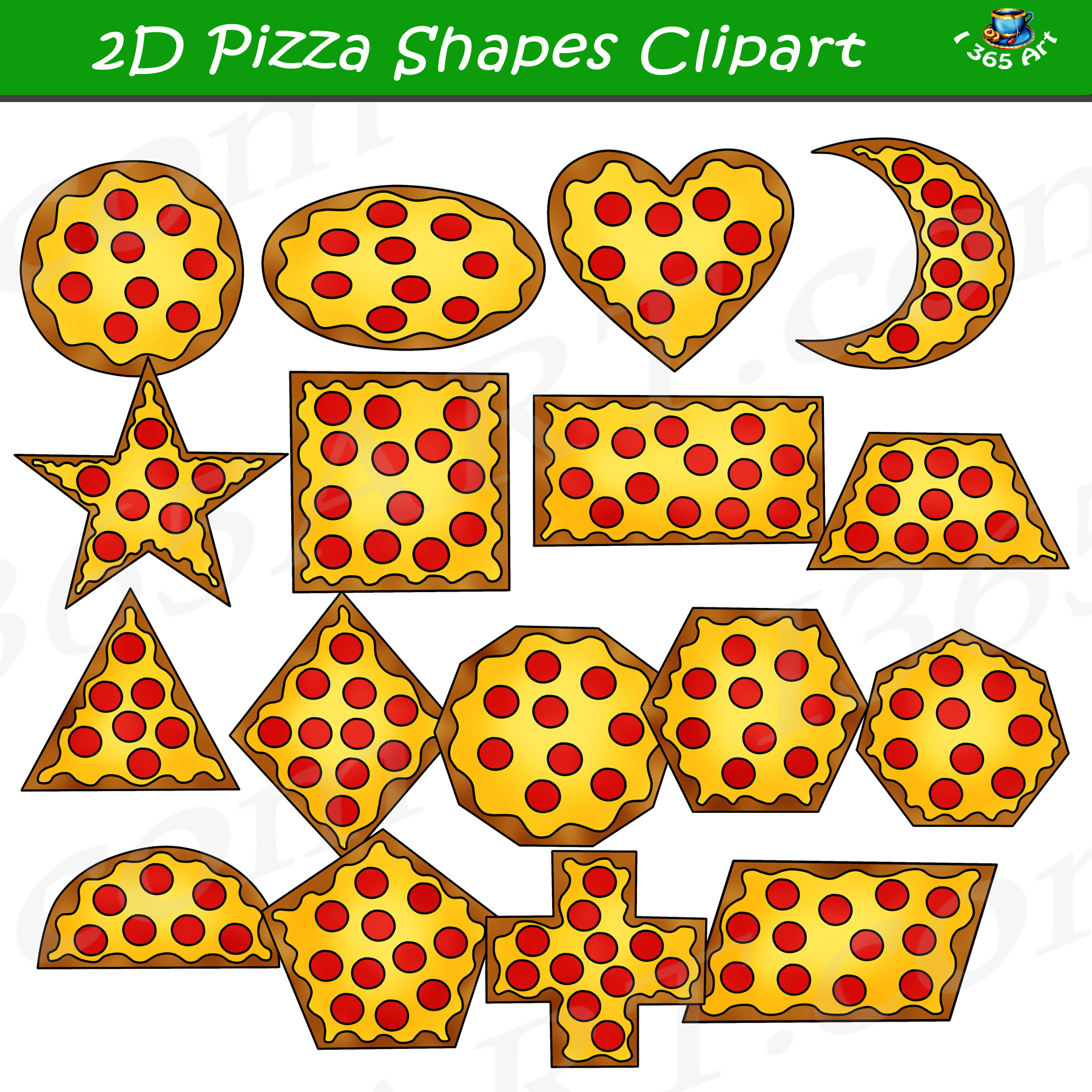 Pizza clipart shape.  d shapes graphics