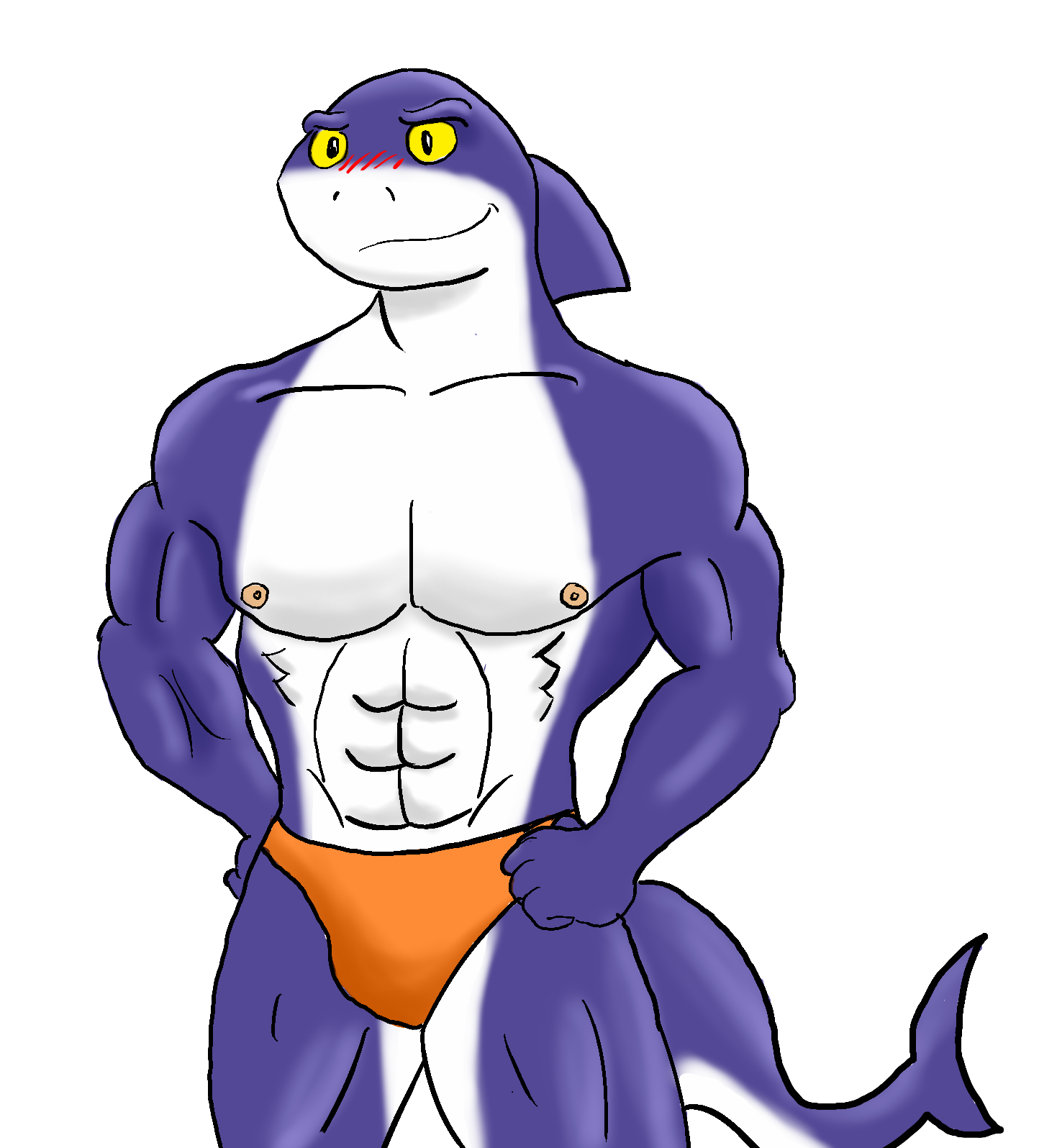 clipart shark muscular
