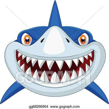 Clipart shark shark head. Vector art cartoon drawing