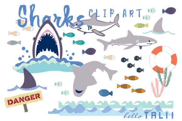 clipart shark summer
