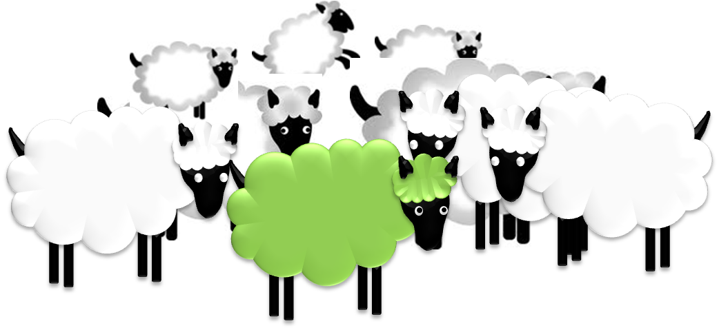 I am the green. Sheep clipart three