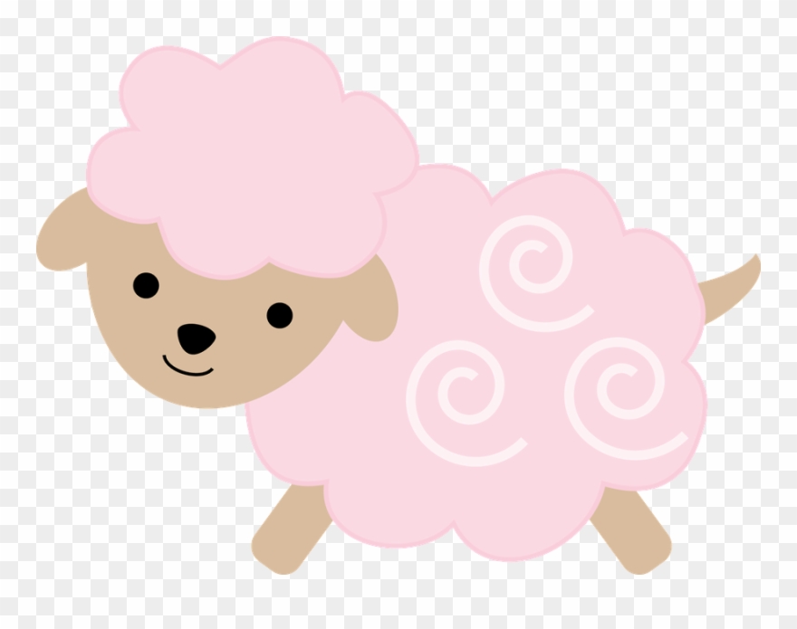 Sheep baby cute coloring. Lamb clipart pink lamb